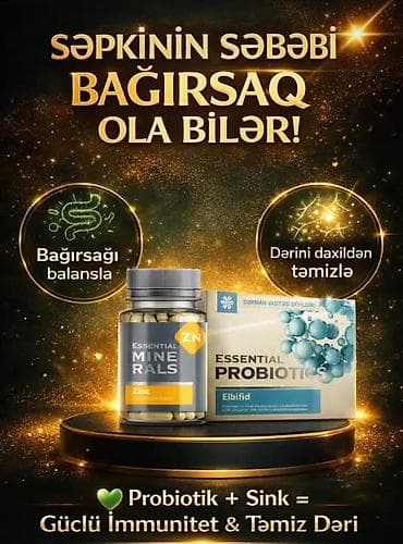 Məhsul: Essential Probiotics + Essential Minerals Zinc (ZN) kompleksi