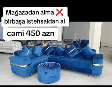 Divan və kreslo dəstləri: Yeni, Künc divan, Pufik — 1