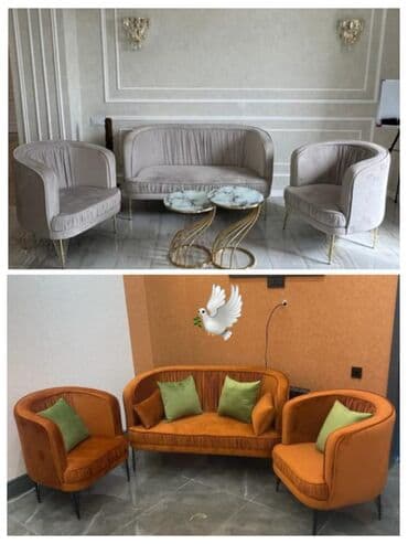 masa və stul dəsti: Yeni, Divan, 2 kreslo — 1
