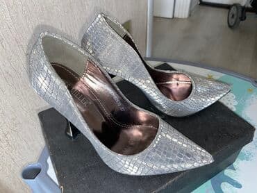 зеленые туфли: Туфли, Размер: 37, цвет - Серебристый, Новый — 5