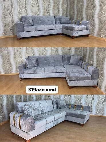 taxta divan: Künc divan – modern dizayn, bir neçə rəng seçimi ilə - Model: L — 1
