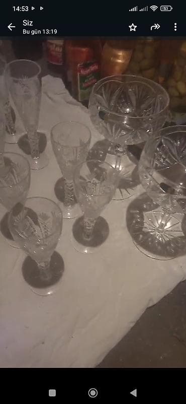 mətbəx dəstləri: Qədəhlər, rəng - Yaşıl, Xrustal, 6 ədədli dəst — 4