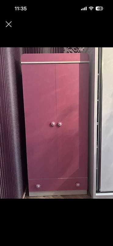 Qız üçün, 2 qapılı, Açılan, Düz dolab