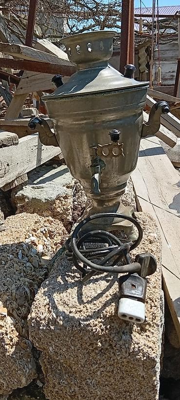 jenşen bitkisini harada tapmag olar: Elektrik samovarı - Material: metal gövdə, dördayaqlı dayaq - Üst — 2