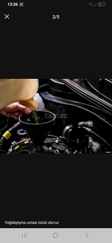 Təhsil, elm: Yağdəyişmə ustası axtarılır Xidmətin təsviri: - Minik — 2