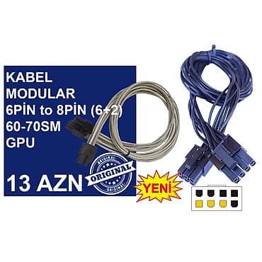 processor core i7: Kabellər "6PİN MALE to 8PİN MALE/MOLEX/SATA Original” MƏHSULLAR TAM — 5