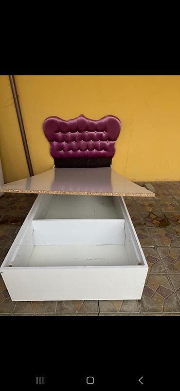 ağ divan: Təknəfərlik çarpayı, Bazalı, Matras ilə, Siyirməsiz — 1