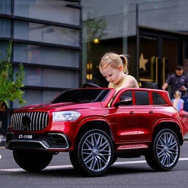 demir masin: Mercedes LT1198 uşaq elektrikli maşını / Məhsul qırmızı və qara — 1