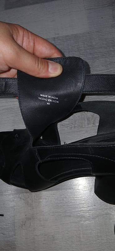 basanoşka: Qadın sandal/kandalları – qara rəng - Material: yumşaq dəri üst — 6
