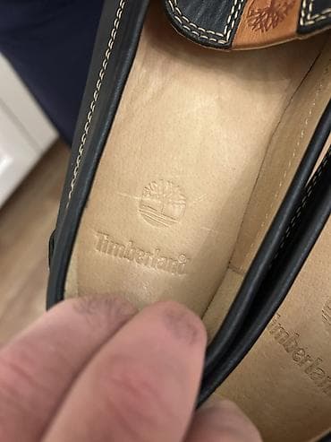 ayaqqabı dəri rahat: Timberland kişi mokasinləri - Rəng: qara, kontrast bej tikişli - — 4