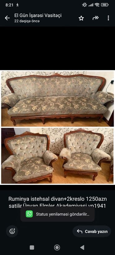 Asılqanlar: Divan, 2 kreslo — 1