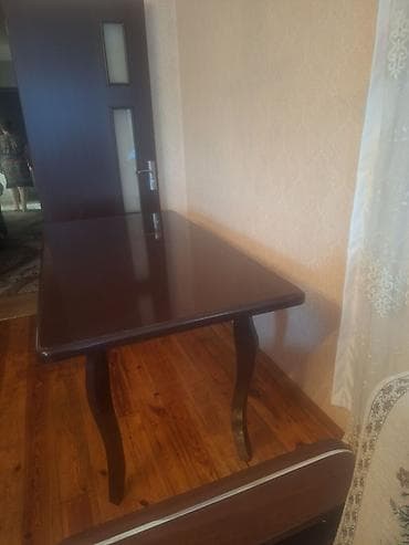balkon stul: Klassik tərzdə yemək/çay masası - Material: taxta, tünd qəhvəyi — 1