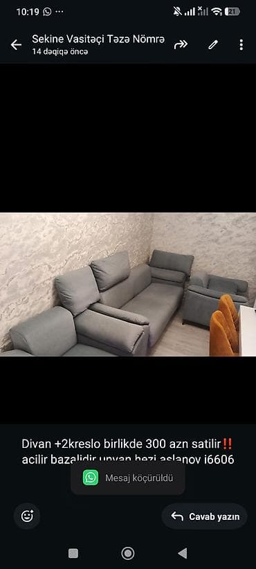 Divan +2kreslo birlikde 300 azn satilir‼️acilir bazalidir unvan hezi
