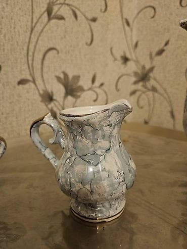 çay servis: Çay dəsti, rəng - Ağ, Keramika, SSRİ — 5