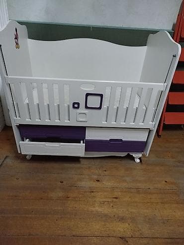 uşaq yataği: Oğlan və qız üçün, Dördbucaq, Beşik, Dəstsiz, Matras ilə, Yellənmə mexanizmsiz — 2