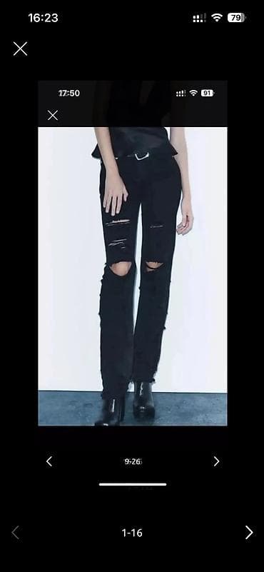 ZARA yırtıq detallı cins şalvar Dizlərdə və digər yerlərdə yırtıqlar lalafo.az -da ZARA yırtıq detallı cins şalvar Dizlərdə və digər yerlərdə yırtıqlar