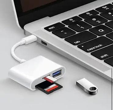 USB-C kart oxuyucu və USB hub Xüsusiyyətlər: - 3-i-1 funksionallıq