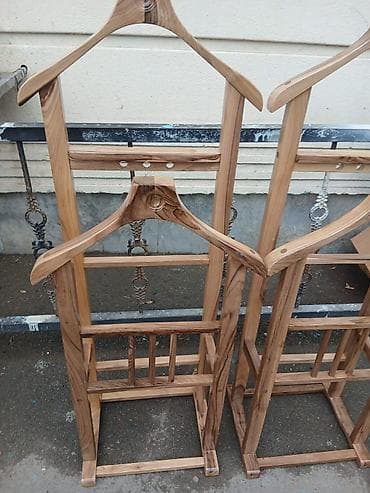 ref: Taxta geyim dayaqı – “valet stand” - Material: keyfiyyətli massiv — 9