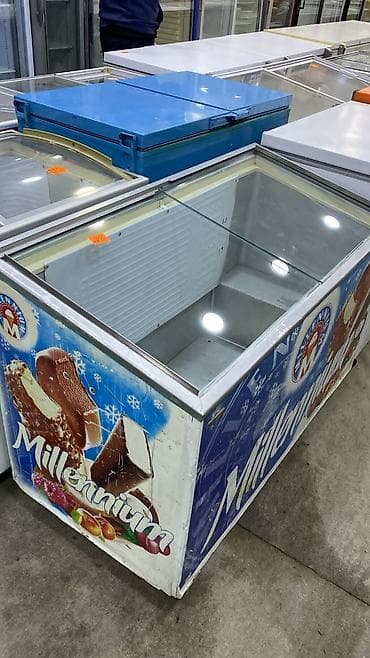 морозильная камера для мороженого бу: Dondurma və dondurulmuş məhsullar üçün şüşə qapaqlı üfüqi vitrin — 1
