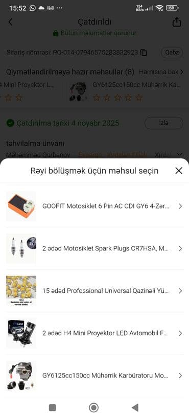 niva yan güzgü: 125 sm3, 2023 il, 8500 km — 9