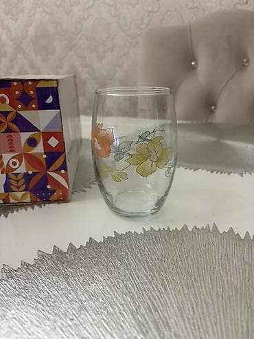 velosiped sekilleri: Stəkanlar, rəng - Narıncı, Şüşə, 6 ədədli dəst, 300 ml — 2