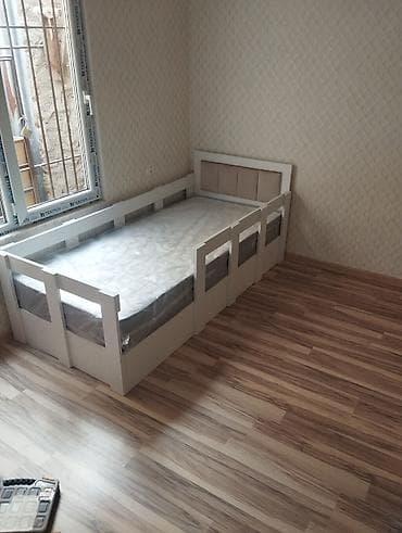 mebell: Oğlan və qız üçün, Çarpayı, Bazalı, Matras ilə, Siyirməsiz — 3