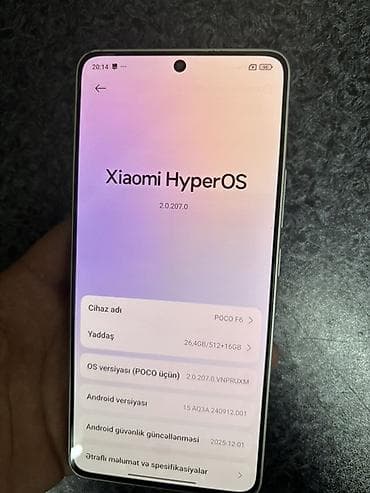 poco f7 irşad: Poco F6, 512 GB, rəng - Gümüşü — 2