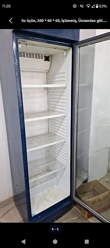 vitrin: Şüşə qapılı vitrin tipli soyuducu Ölçülər: 200 × 60 × 60 sm tecili — 2