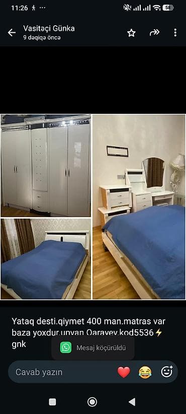 Yataq desti.qiymet 400 man.matras var baza yoxdur.unvan lalafo.az -da Yataq desti.qiymet 400 man.matras var baza yoxdur.unvan