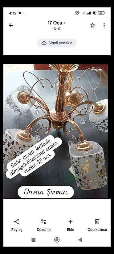 ucuz aboylar: Çılçıraq, 5 lampa, Metal — 1