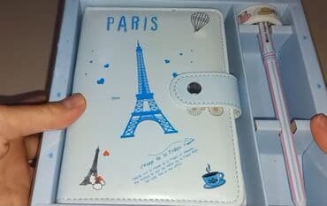 dəftər qələm: Günlük desti, defderi, qelemi, ve dekoratif lentası — 1