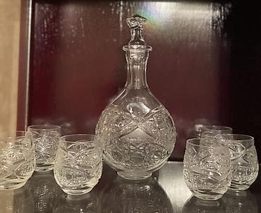 xrustal: Kəna və stəkan dəsti – büllur - Tərkib: 1 ədəd qapaqlı büllur kəna və — 1