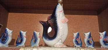 кувшин: Рюмки, цвет - Синий, Керамика, СССР — 1