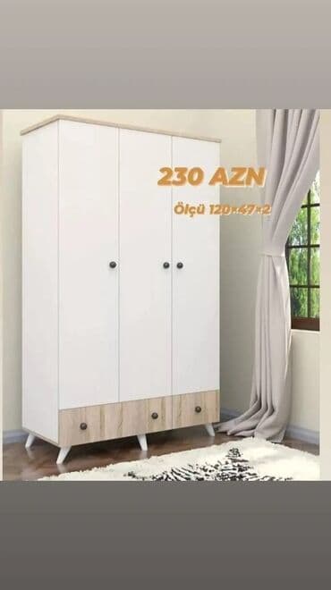 Dolablar: Yeni, Açılan, 3 qapılı Düz dolab, Qarderob, paltar dolabı, Azərbaycan — 1
