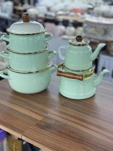 Посуда для готовки: Кастрюля, цвет - Зеленый — 3