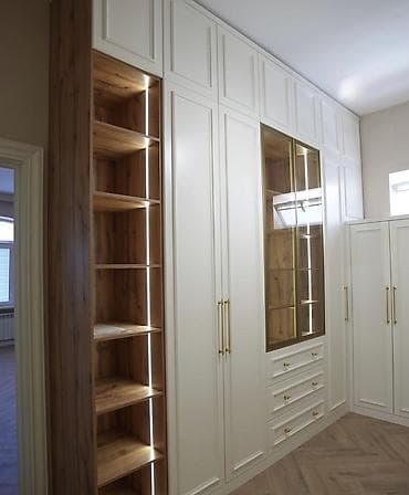 Klassik üslubda quraşdırılan sifarişli qarderob sistemi - Tavanadək
