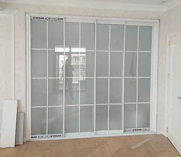 qapı tacı: Şüşə ara kesmeler plastik qapi pencereler cambalkon alminum işlerinin — 4