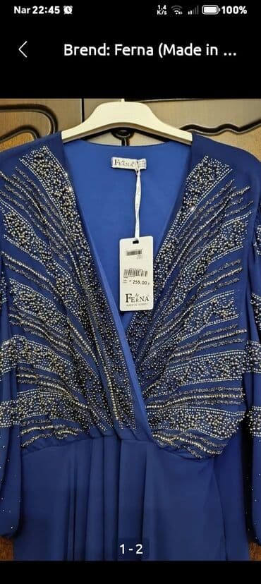 Brend: Ferna (Made in Turkey) qadın gecə geyimi - Rəng: royal mavi -