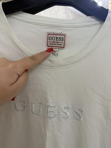 alt geyimi: Futbolka, Guess, L, rəng - Ağ — 2