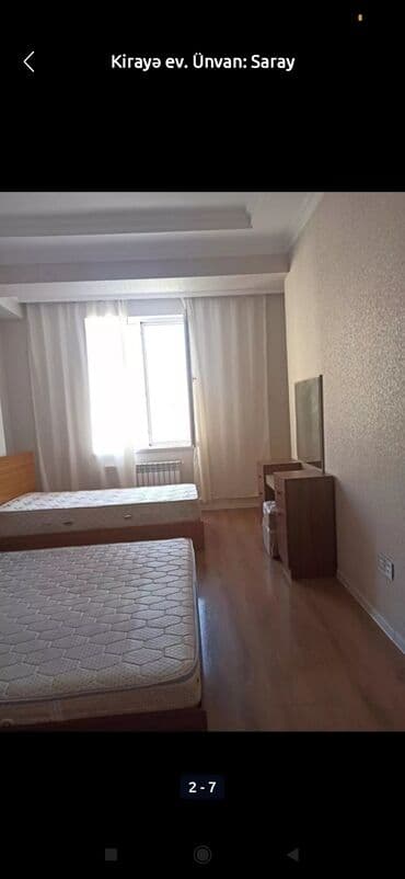 studiya mənzil: Kirayə ev. Ünvan: Saray Ev 2 otaq studiyadır, 3 nəfər üçün nəzərdə — 3