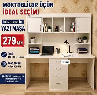 kreditle divan: İkinəfərlik yazı masası – məktəblilər üçün ideal seçim! — 1