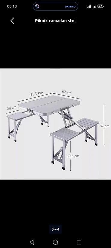işlənmiş dəhliz dolabı: Açıq hava üçün yığıla bilən mebel dəstləri və şezlonq - Alüminium — 7