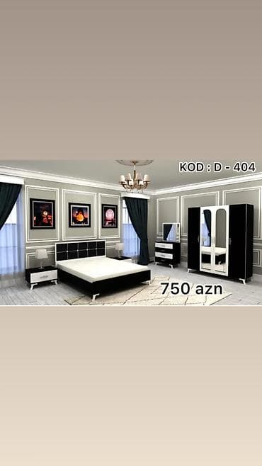 data kabel lan: Yataq otağı mebel dəsti – Kod: D-404 - Rəng: qara-ağ kombinasiya - — 1