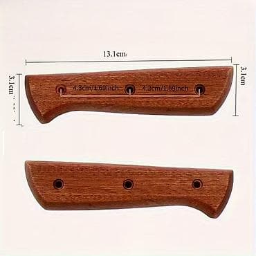 Taxta bıçaq dəstəyi lövhələri (2 ədəd) + montaj pimləri - Material — 2