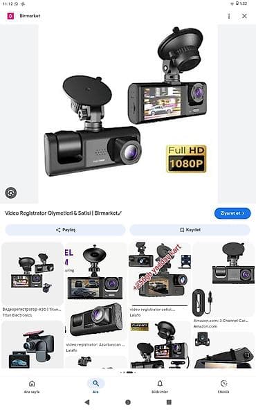 kamer: Avtomobil üçün Full HD 1080P video‑reqistrator - İki kameradan ibarət — 1