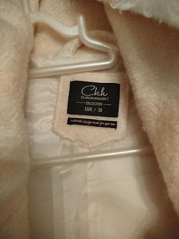 alt geyimler: CKH Clockhouse qadın paltosu - Rəng: açıq krem/bej - Ölçü: EUR 38 — 2