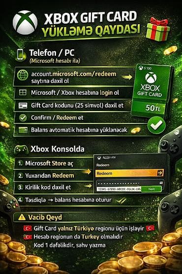 xbox: Turkiye Regionuna Uygun🇹🇷 Xbox Gift Card (Hediyye Karti) — 7