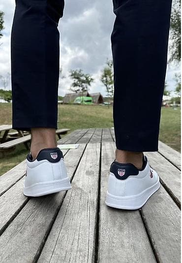 Krasofkalar və idman ayaqqabıları: Ağ rəngli kişi/kadın gündəlik idman ayaqqabısı - Korpus: hamar ağ üst — 8