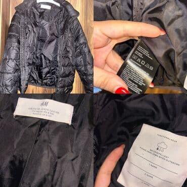 uşaqlar üçün kapüşonlu jiletkalar: H&M uşaq paltosu – qara rəngli, yüngül şişmə model. - Ölçü: EUR — 1