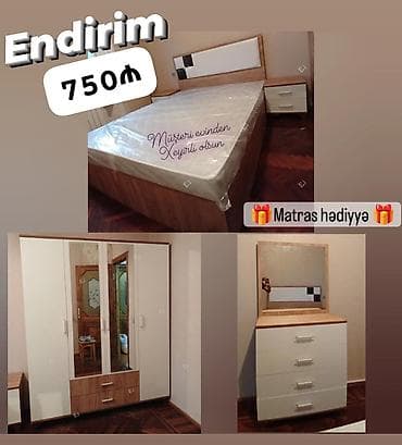 Yataq Dəsti - 750AZN💥 ✔️Rəng seçimi var ✔️Dolab ölçüsü 200x160x47 — 4